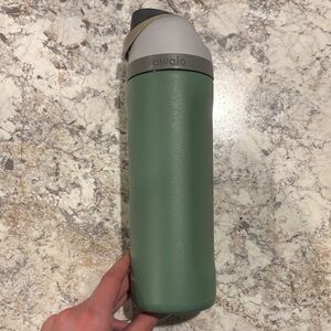 Owala Green Stainless Water Bottle with Gray Lid